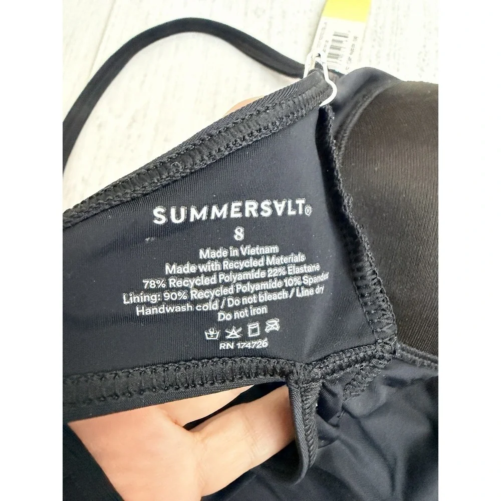 NWT‎ Summersalt Wave Open Back Swimsuit Sz 8 Black